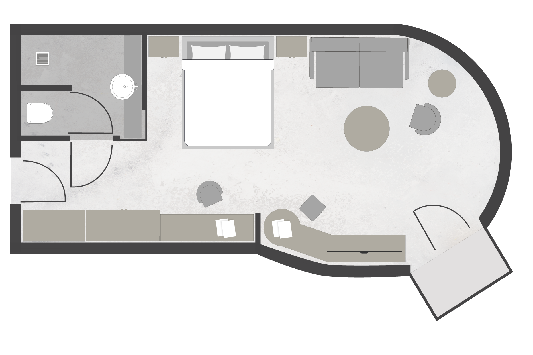 Grundriss Junior Suite Deluxe mit Balkon im Meiser SPA Resort nahe Dinkelsbühl