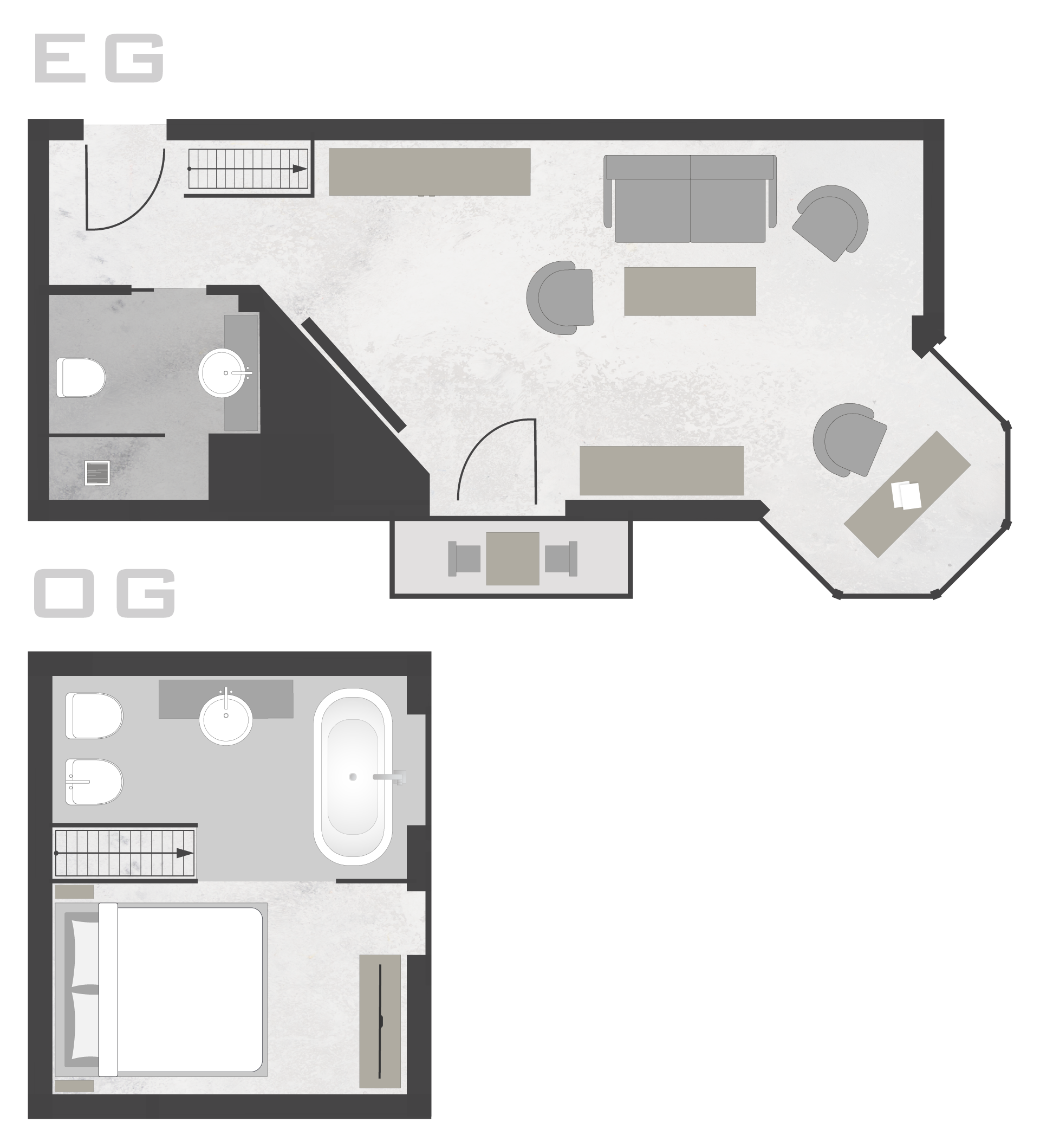 Grundriss Premium Suite mit Balkon im Meiser SPA Resort nahe Dinkelsbühl